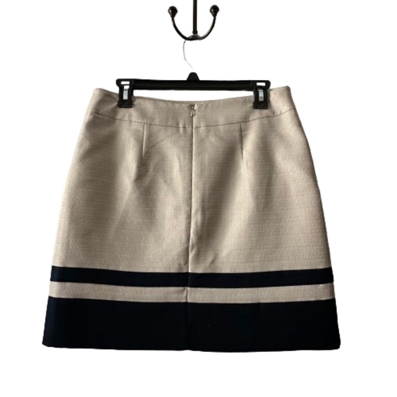 Ann Taylor LOFT Women 6 Beige/Black Color Block A-line Lined Mini Straight Skirt - Picture 9 of 12